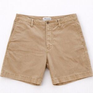 Madewell Coolmax Khaki Chino Shorts Women’s W32 Tan Stretch Cotton Summer Casual